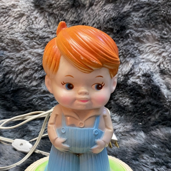 Vintage Sanitoy blow mold Boy in Blue Ovetalls - Picture 8 of 17